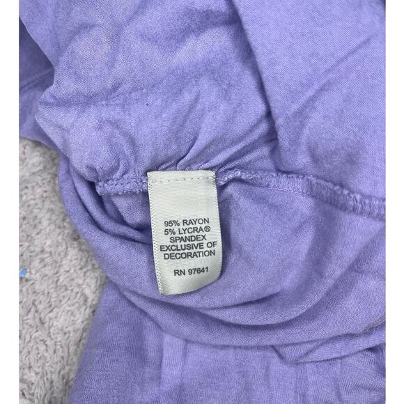 J Jill Womens Purple V-Neck, Flower Embroidered Neck Line Size Small, Fairy, y2k - Picture 5 of 5